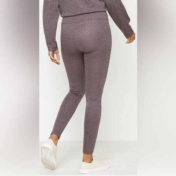 Lou & Grey for LOFT Black, Brown Houndstooth Mock Neck Top & Ponte Leggings Sz M - Picture 3 of 14